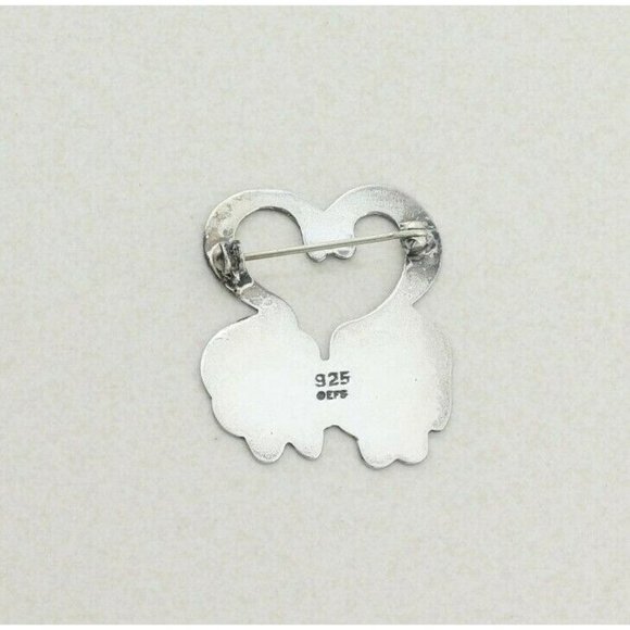 Vintage Sterling Silver Two Kitty Cat Pin Brooch - Picture 5 of 5